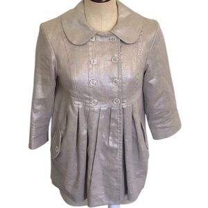 KENSIE Metallic Sheen Linen women’s three quarter sleeve shimmer coat SZ S event
